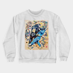 Jiu-Jitsu Blue -BJJ- Original Painting -  Art By Kim Dean Crewneck Sweatshirt